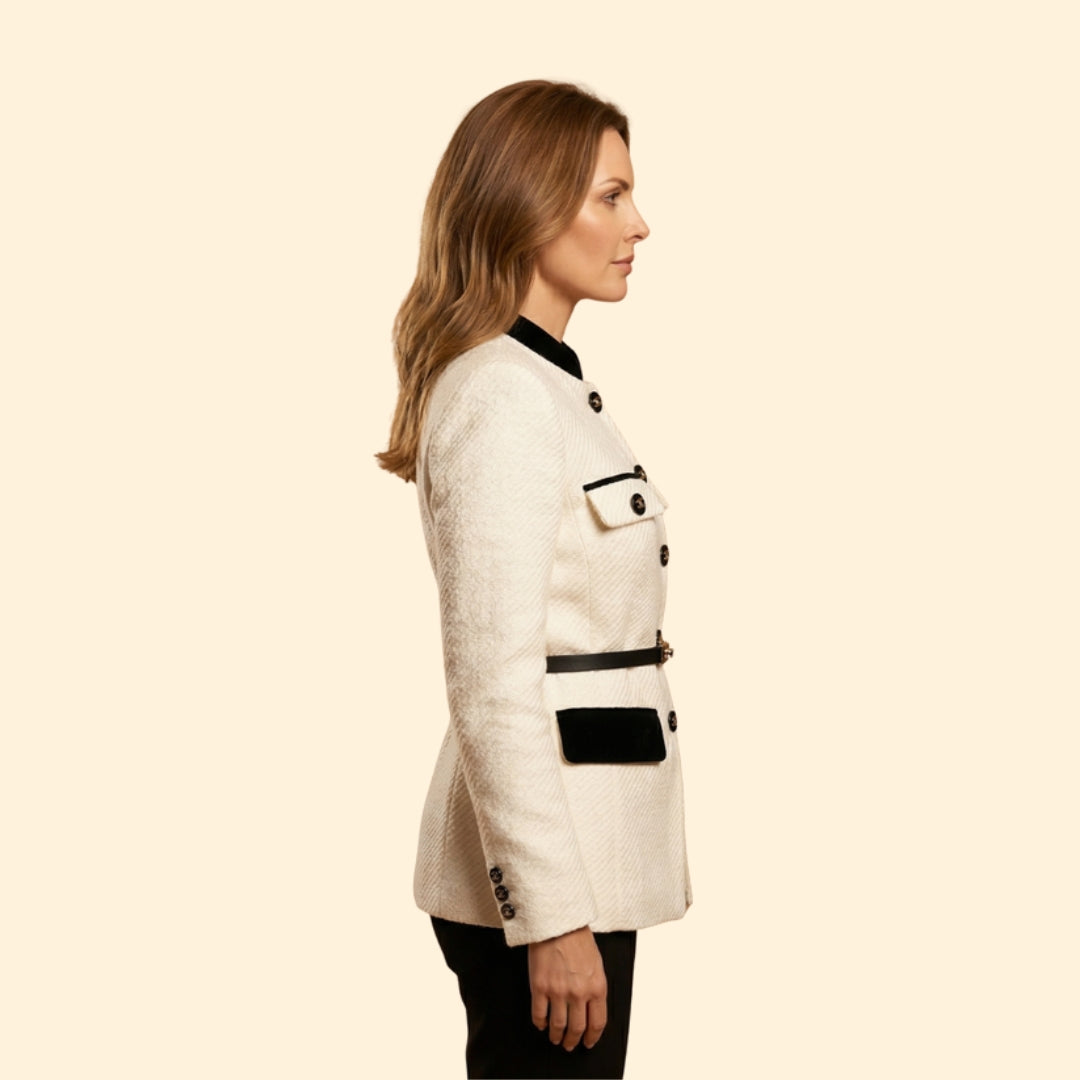 Women's Buttoned Woolen Jacket