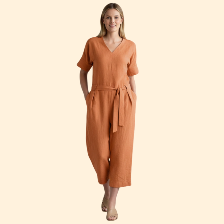 Women's Casual Belted Jumpsuit