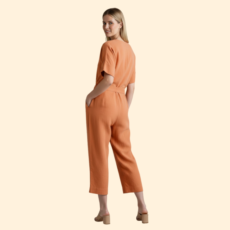 Women's Casual Belted Jumpsuit