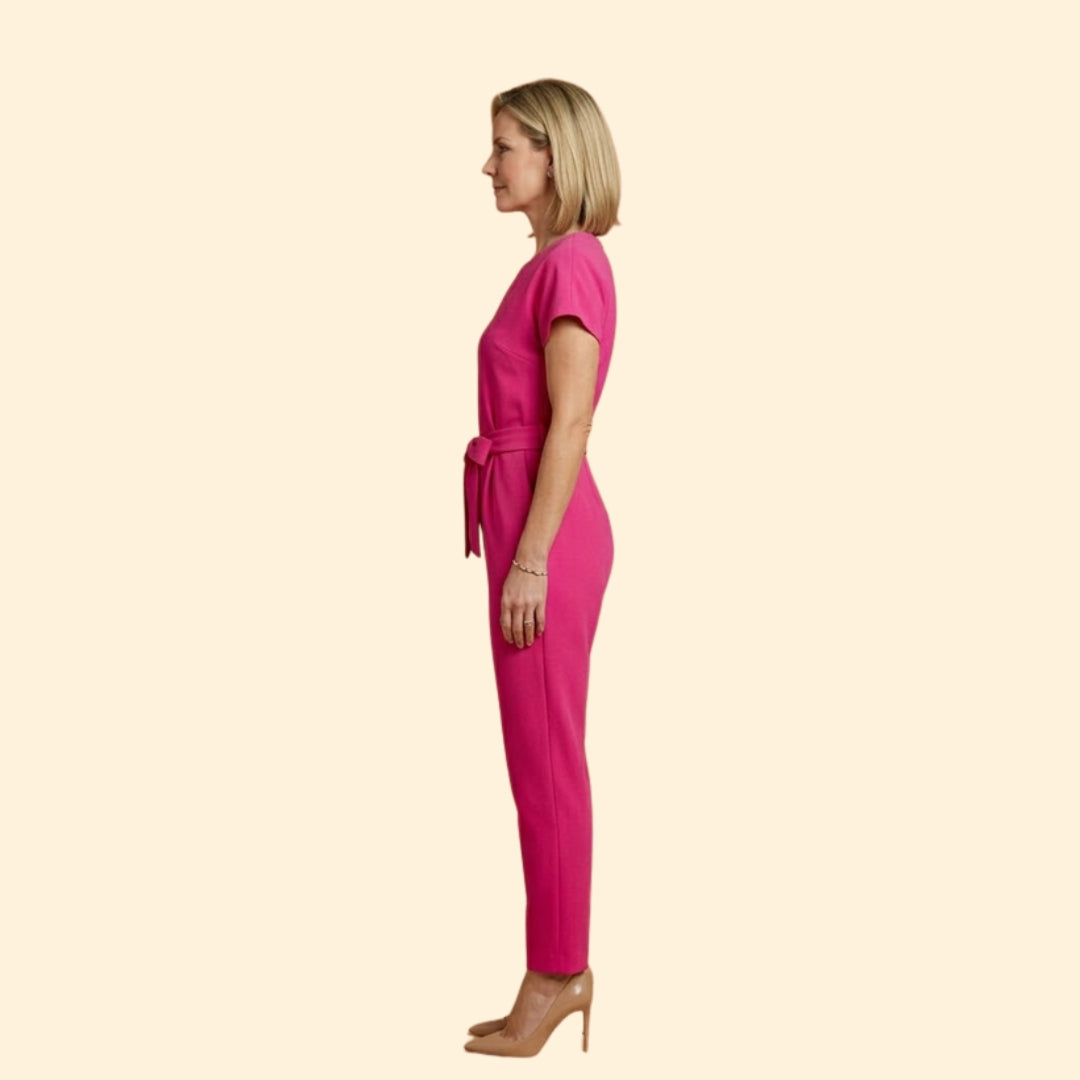 Women's Casual Belted Jumpsuit