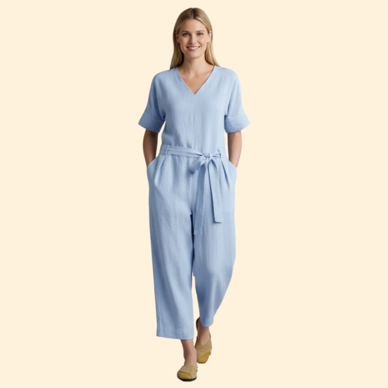 Women's Casual Belted Jumpsuit