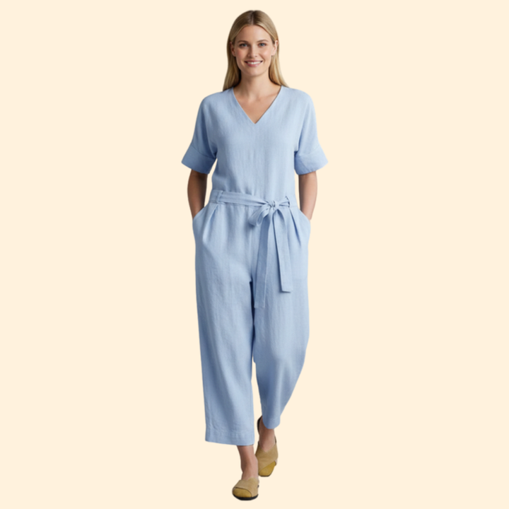 Women's Casual Belted Jumpsuit
