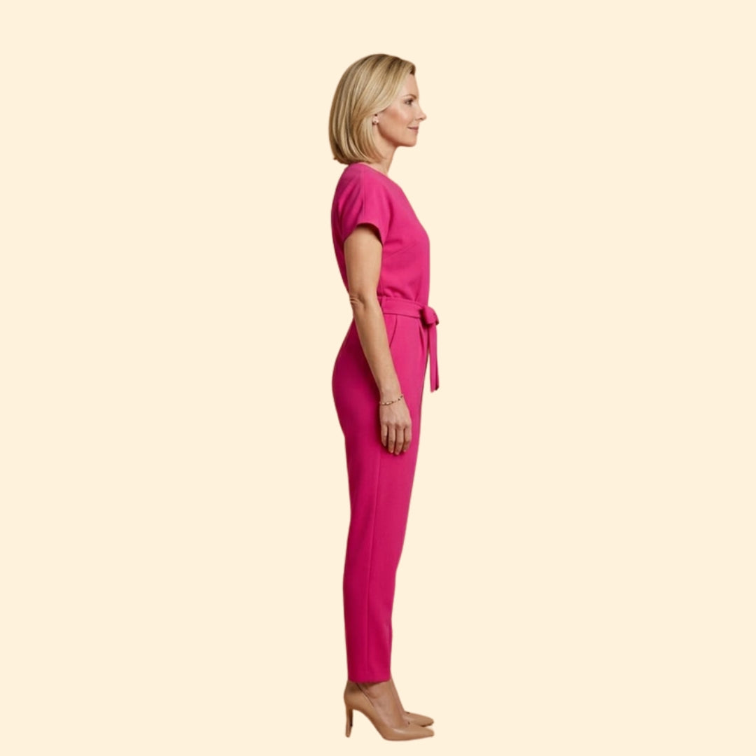Women's Casual Belted Jumpsuit
