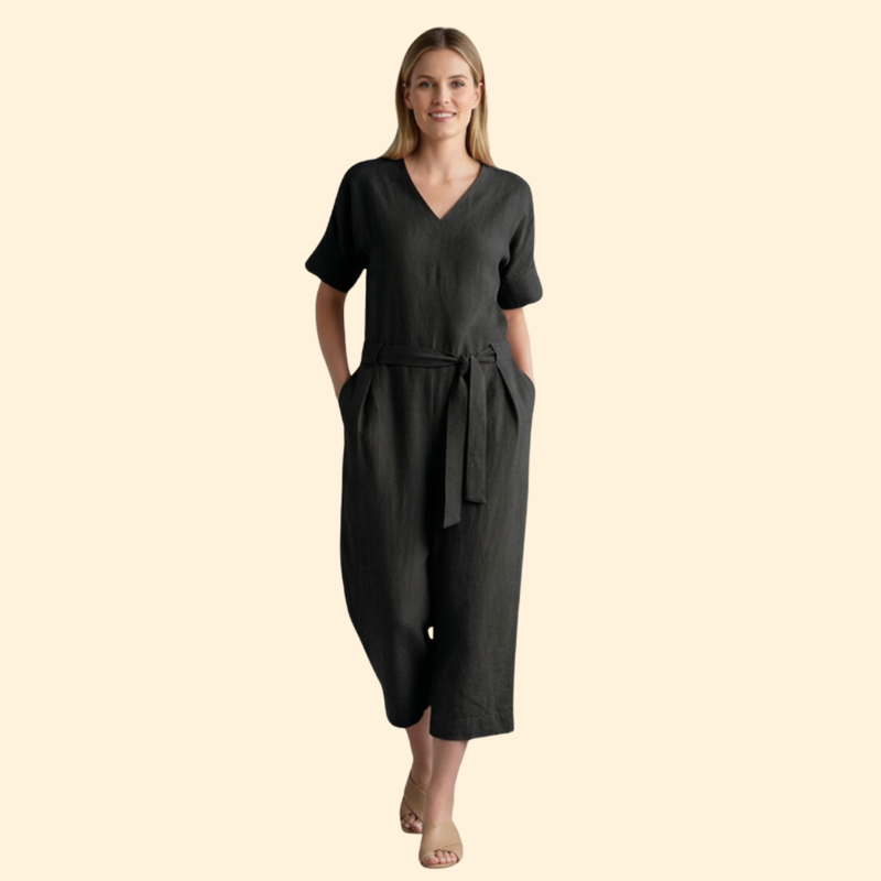 Women's Casual Belted Jumpsuit