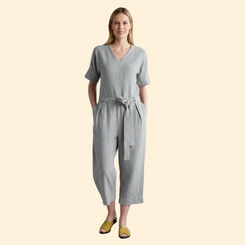 Women's Casual Belted Jumpsuit