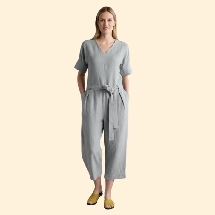 Women's Casual Belted Jumpsuit