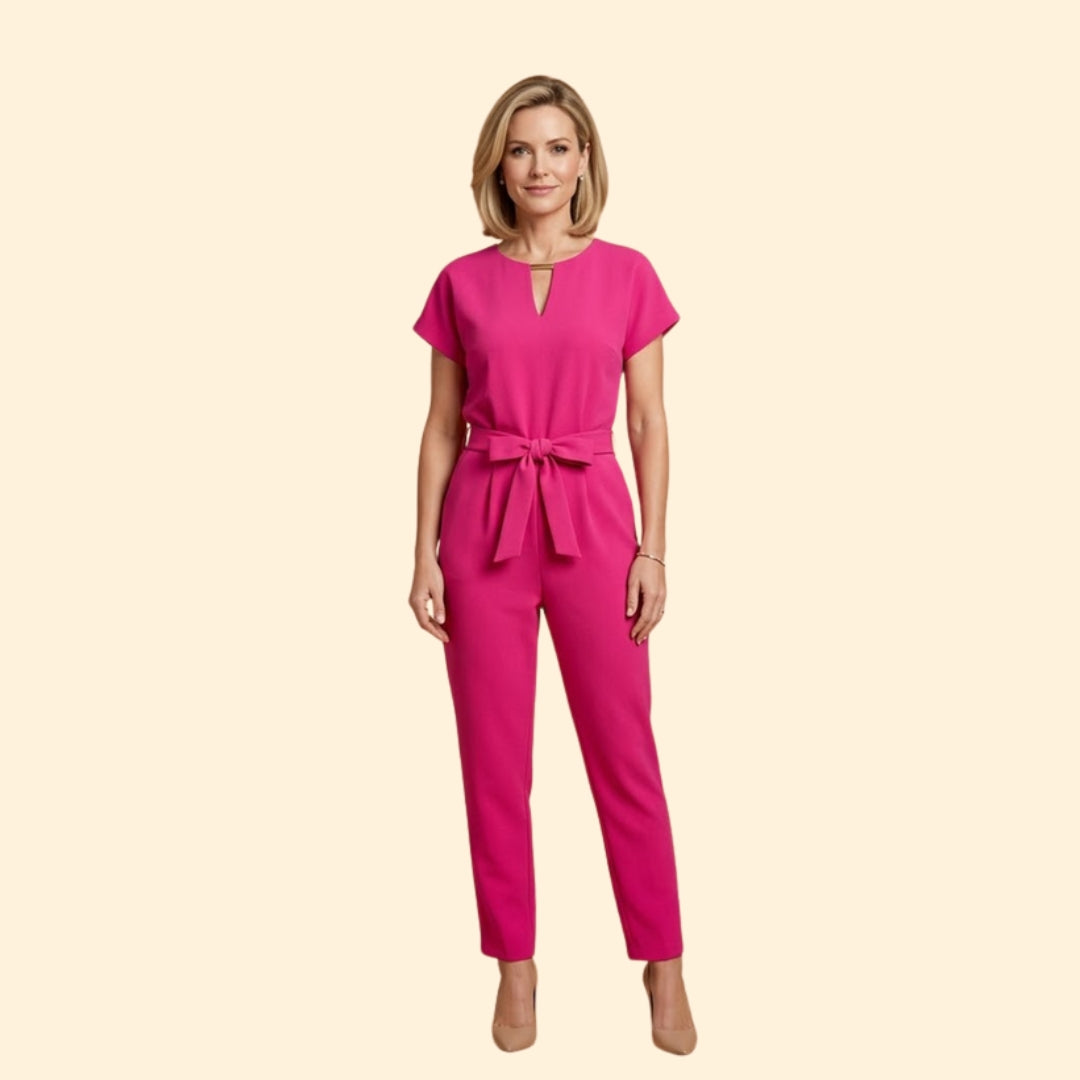 Women's Casual Belted Jumpsuit
