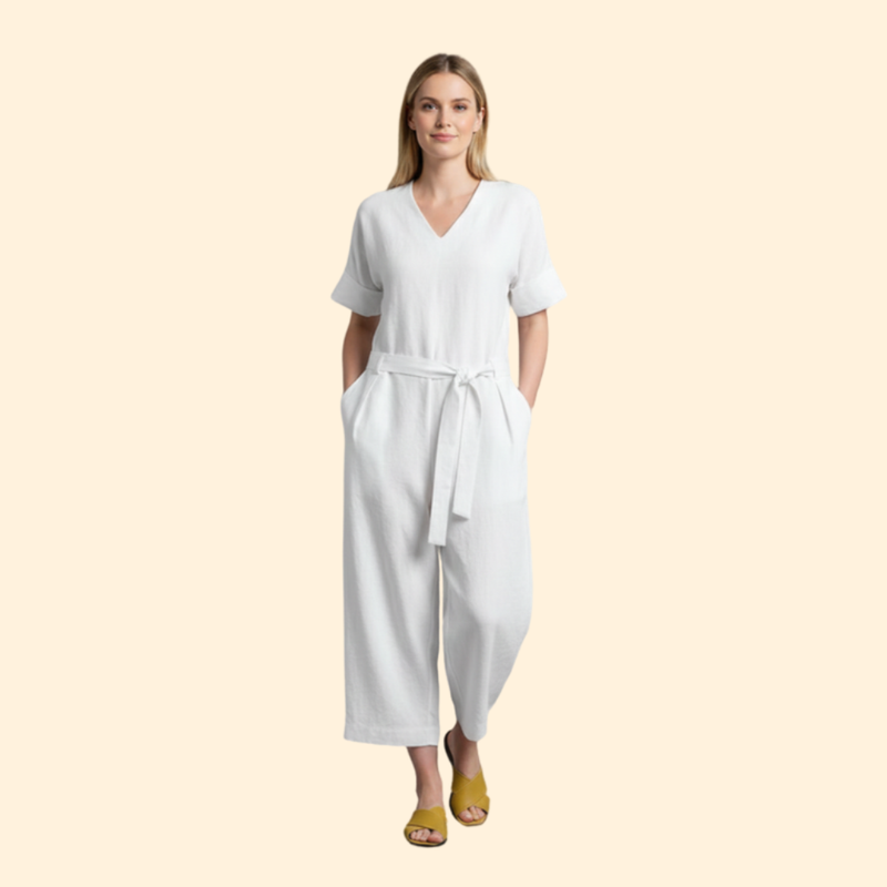 Women's Casual Belted Jumpsuit