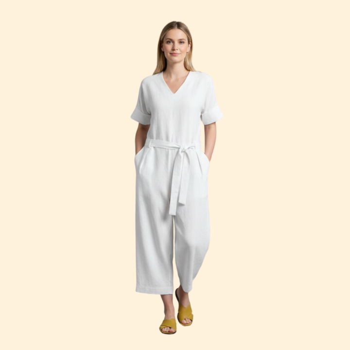 Women's Casual Belted Jumpsuit