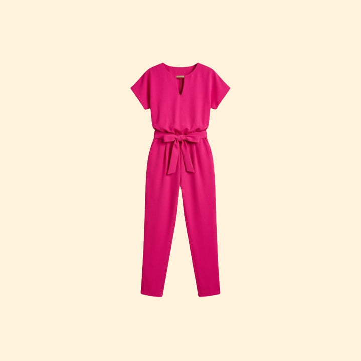 Women's Casual Belted Jumpsuit
