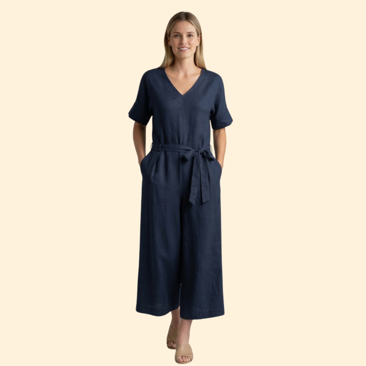 Women's Casual Belted Jumpsuit