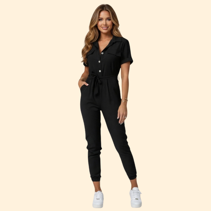 Women's Casual Button-Down Jumpsuit