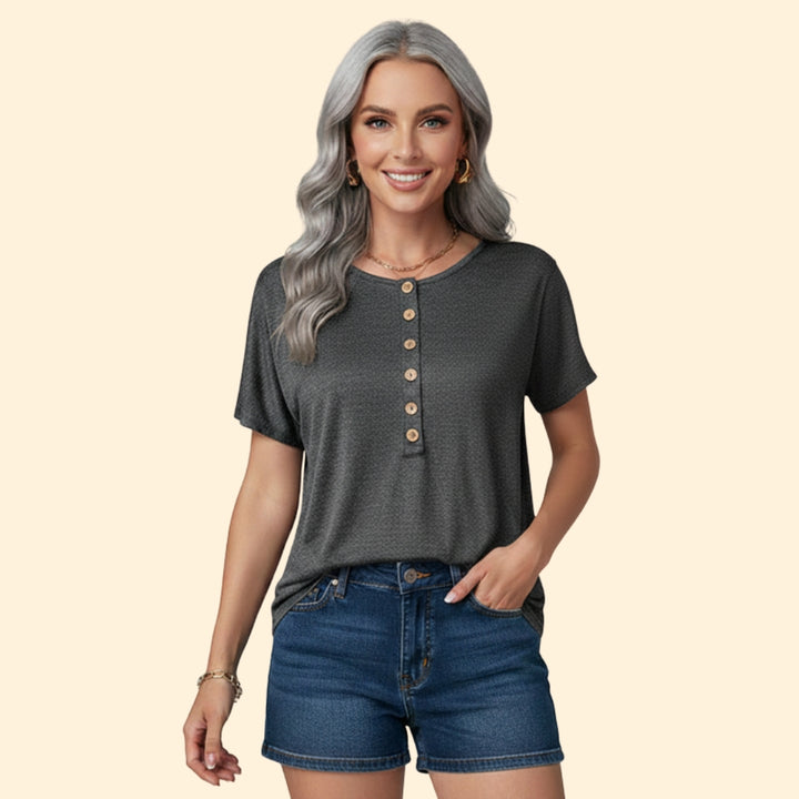 Women's Casual Button-Up T-Shirt