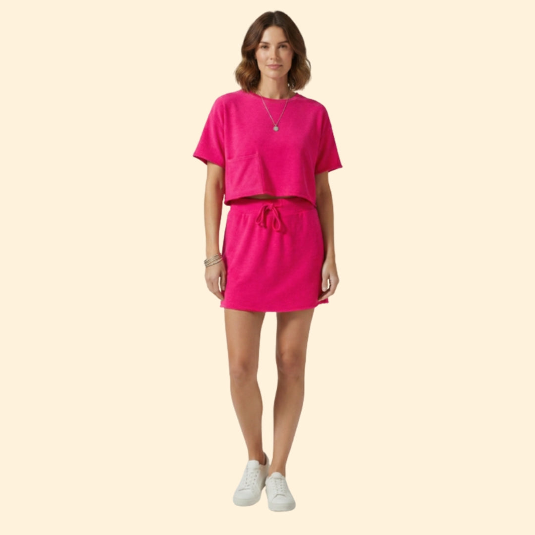Women's Casual Crop Top and Skirt Set