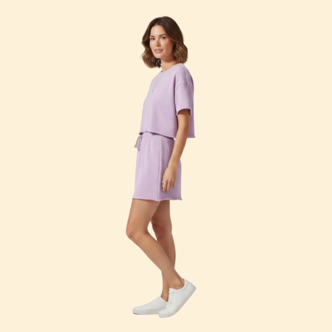 Women's Casual Crop Top and Skirt Set