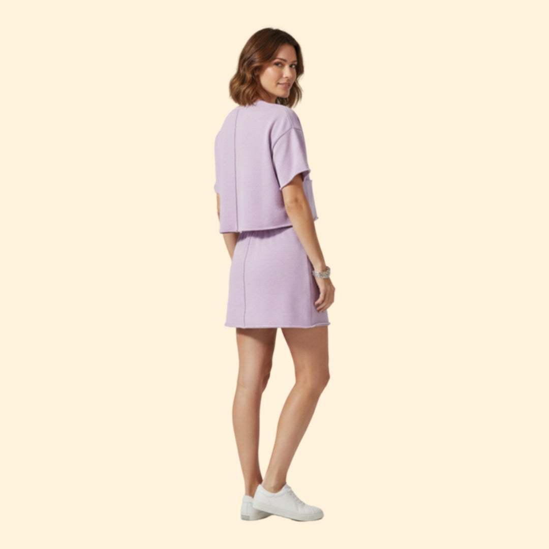Women's Casual Crop Top and Skirt Set
