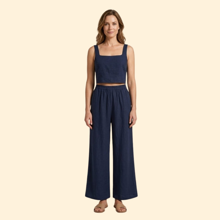 Women's Casual Crop and Pant Set