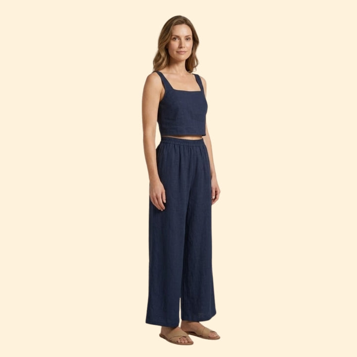 Women's Casual Crop and Pant Set