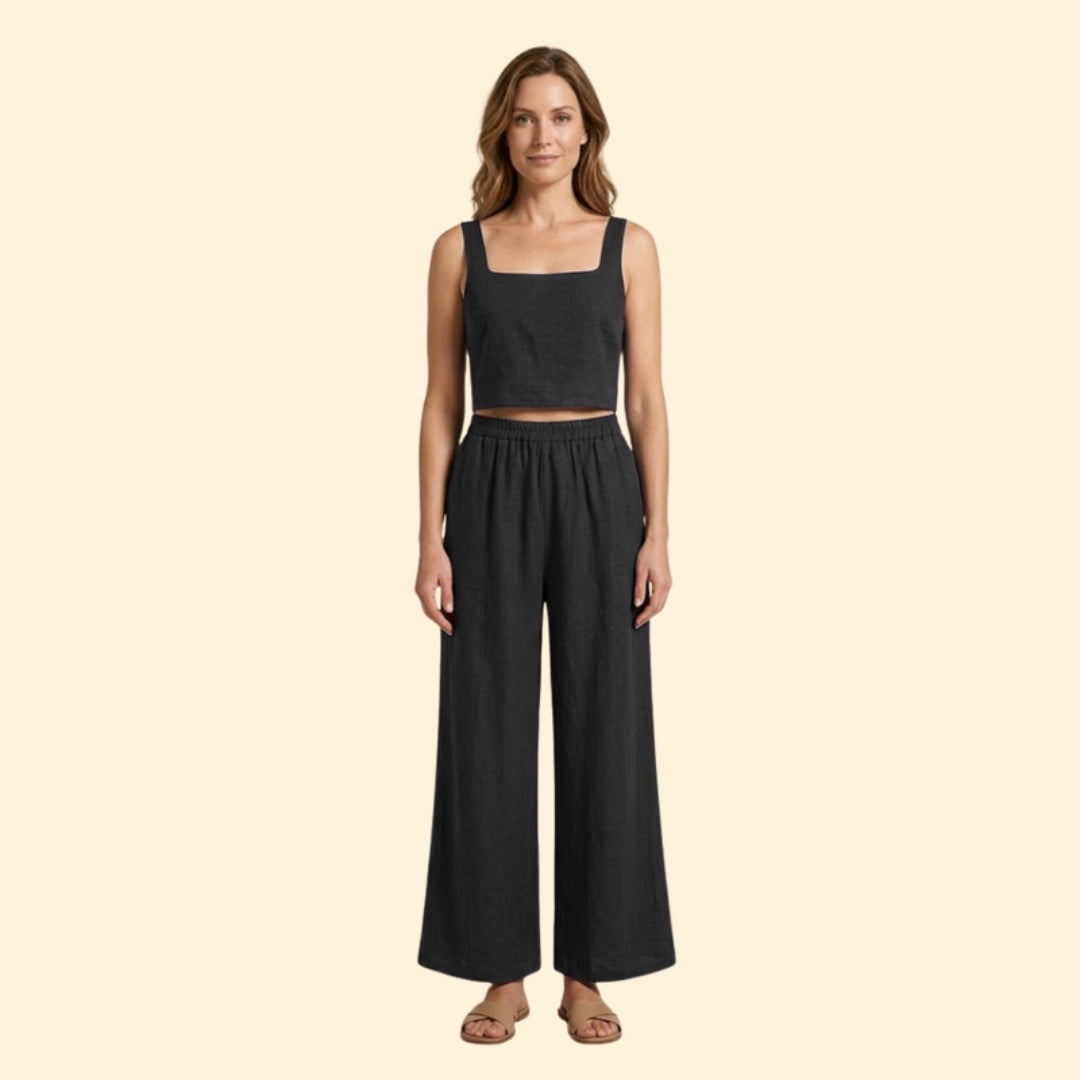 Women's Casual Crop and Pant Set