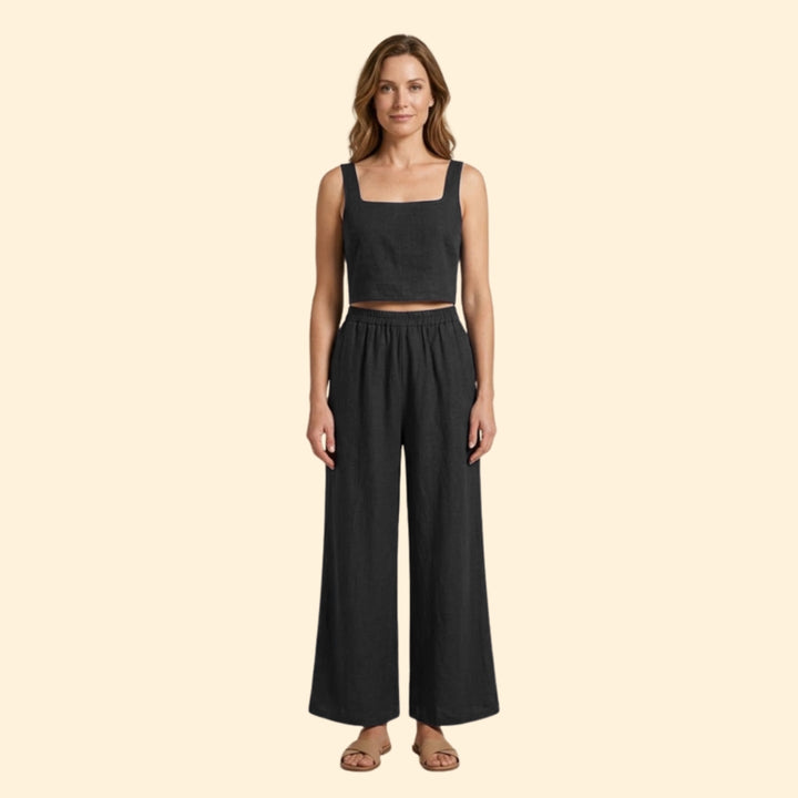 Women's Casual Crop and Pant Set