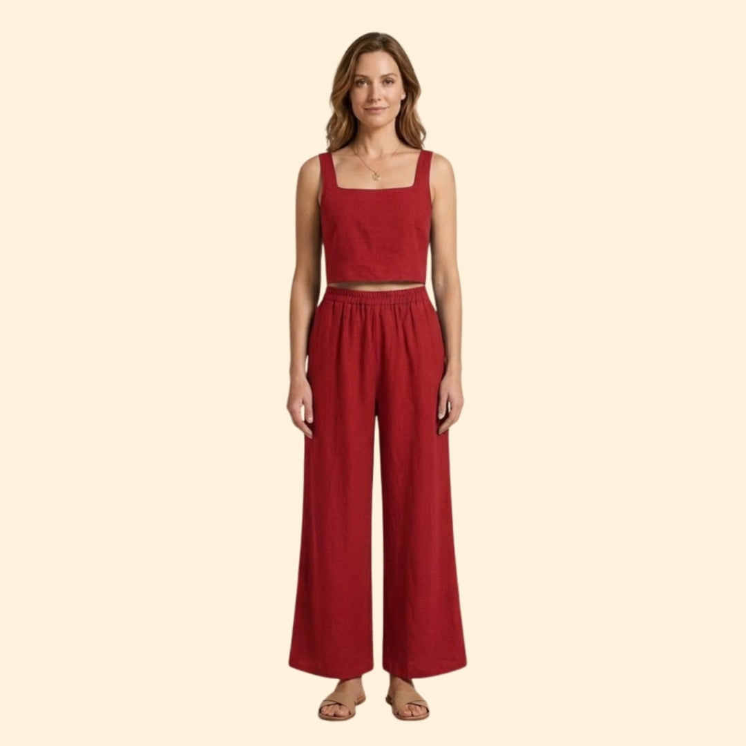 Women's Casual Crop and Pant Set