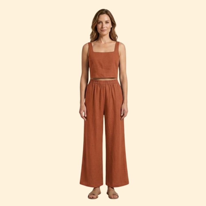 Women's Casual Crop and Pant Set
