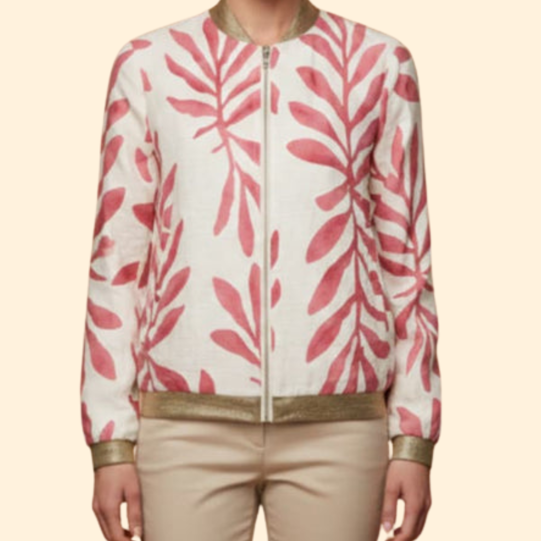 Women’s Casual Floral Bomber Jacket