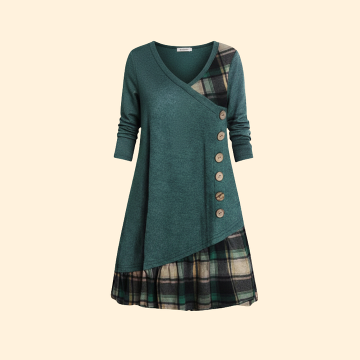 Women's Casual Plaid Buttoned Dress
