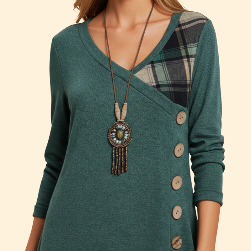 Women's Casual Plaid Buttoned Dress