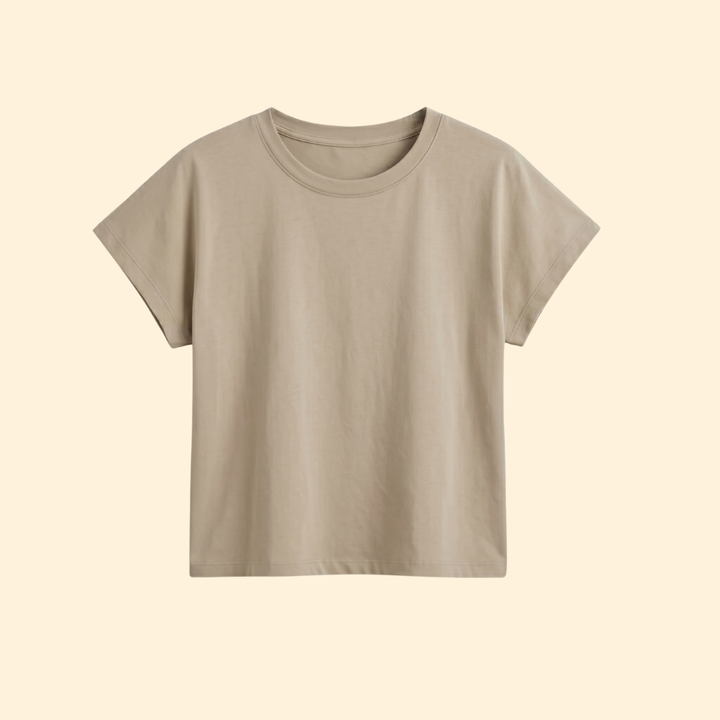 Women's Casual Rolled Sleeve Crop Top