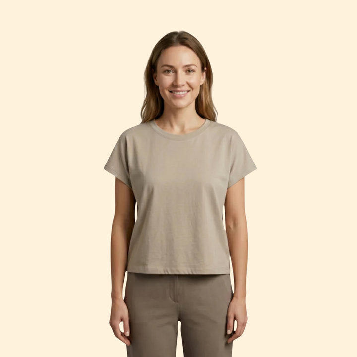 Women's Casual Rolled Sleeve Crop Top