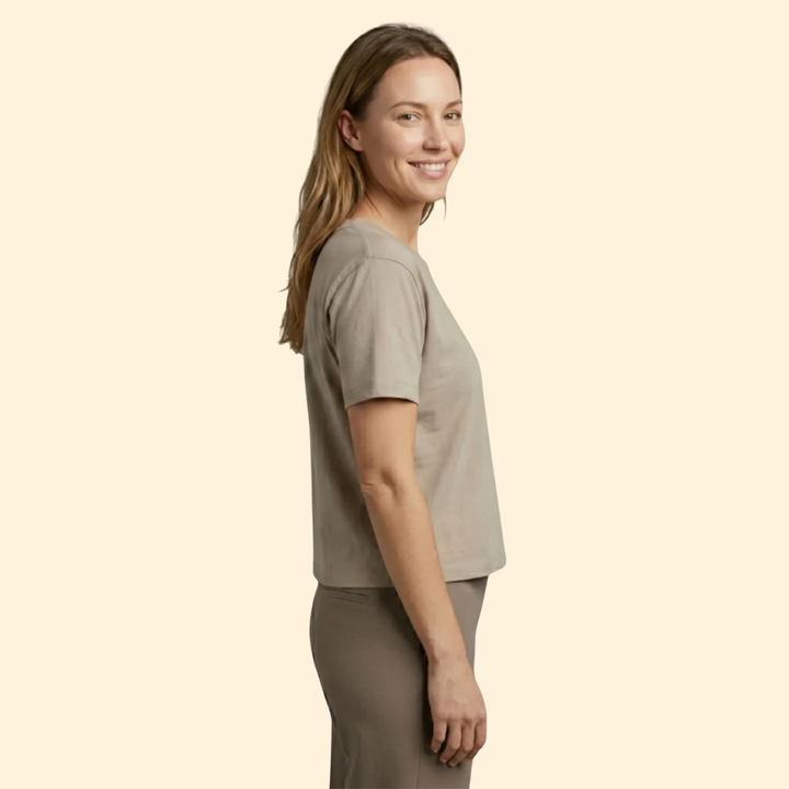 Women's Casual Rolled Sleeve Crop Top