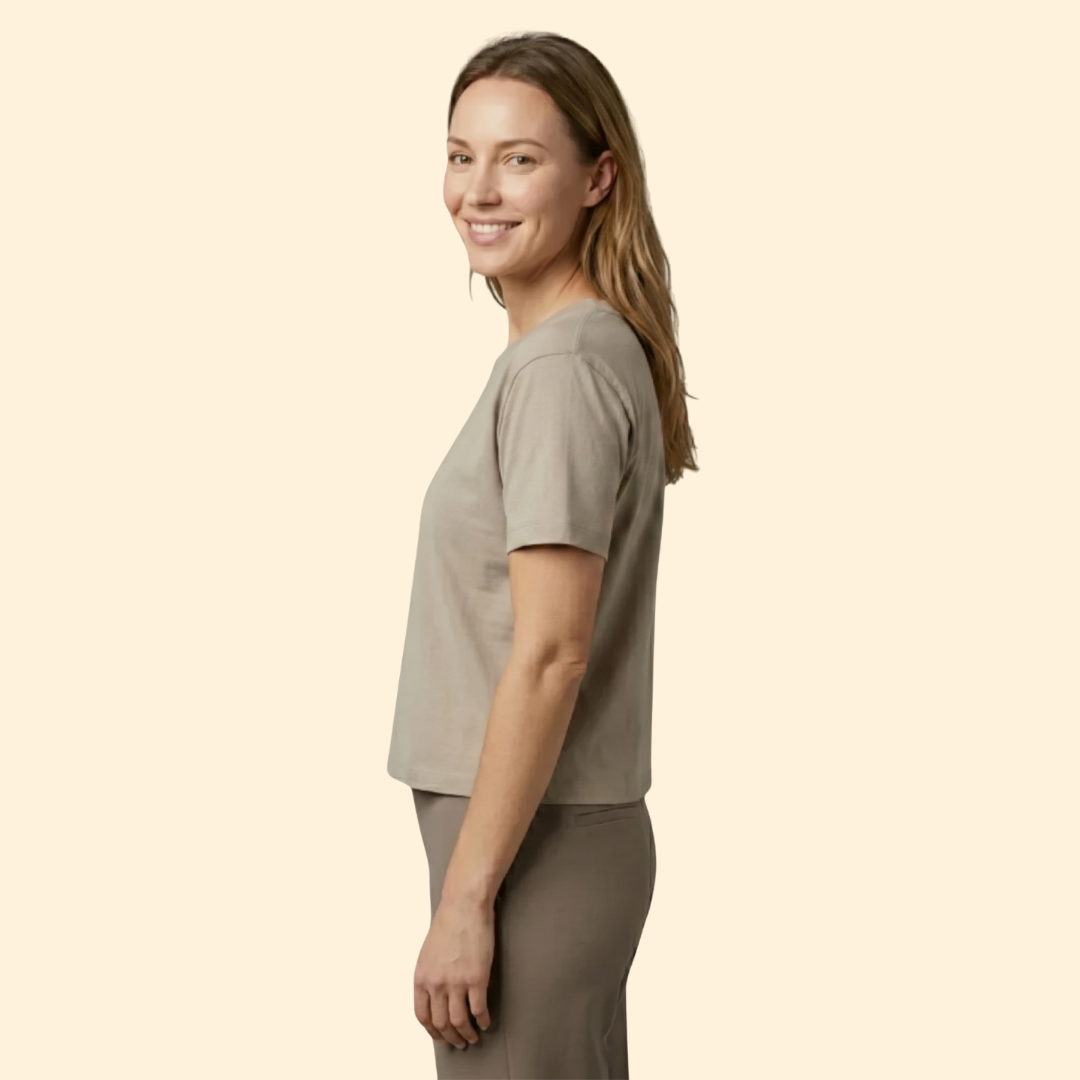 Women's Casual Rolled Sleeve Crop Top