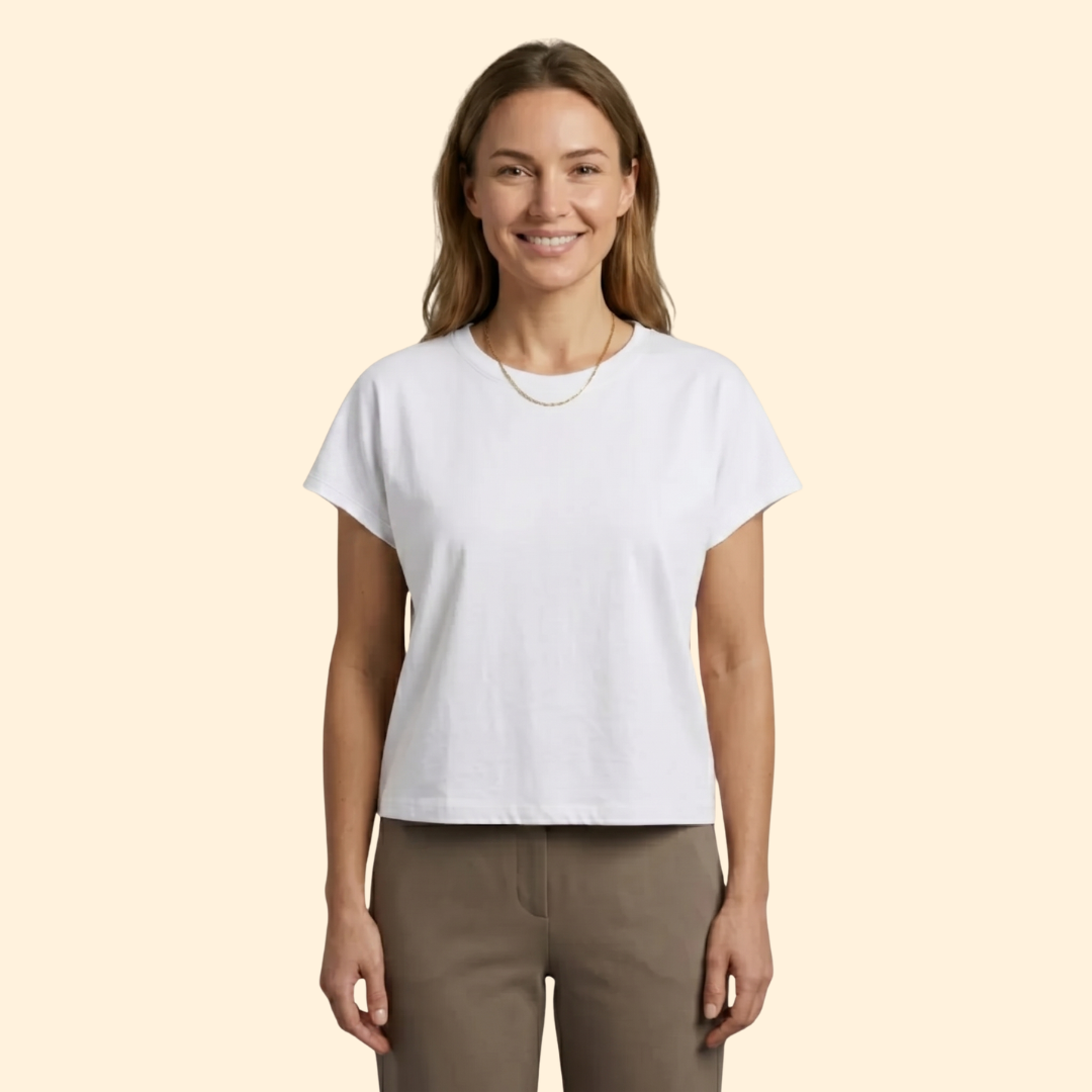 Women's Casual Rolled Sleeve Crop Top