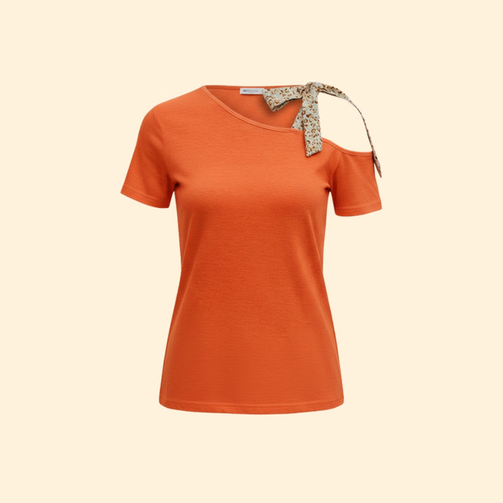 Women's Casual Shoulder Tie T-Shirt