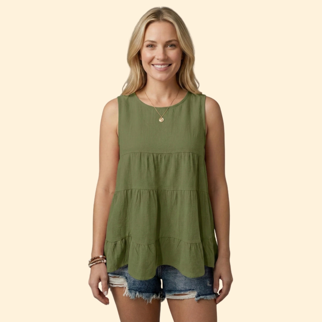 Women’s Casual Tiered Sleeveless Top