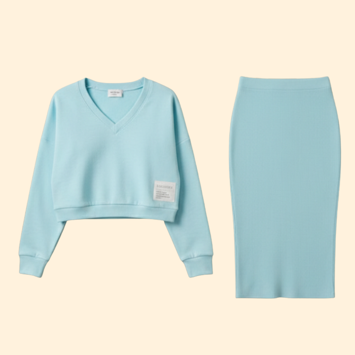 Women’s Casual Top and Skirt Set
