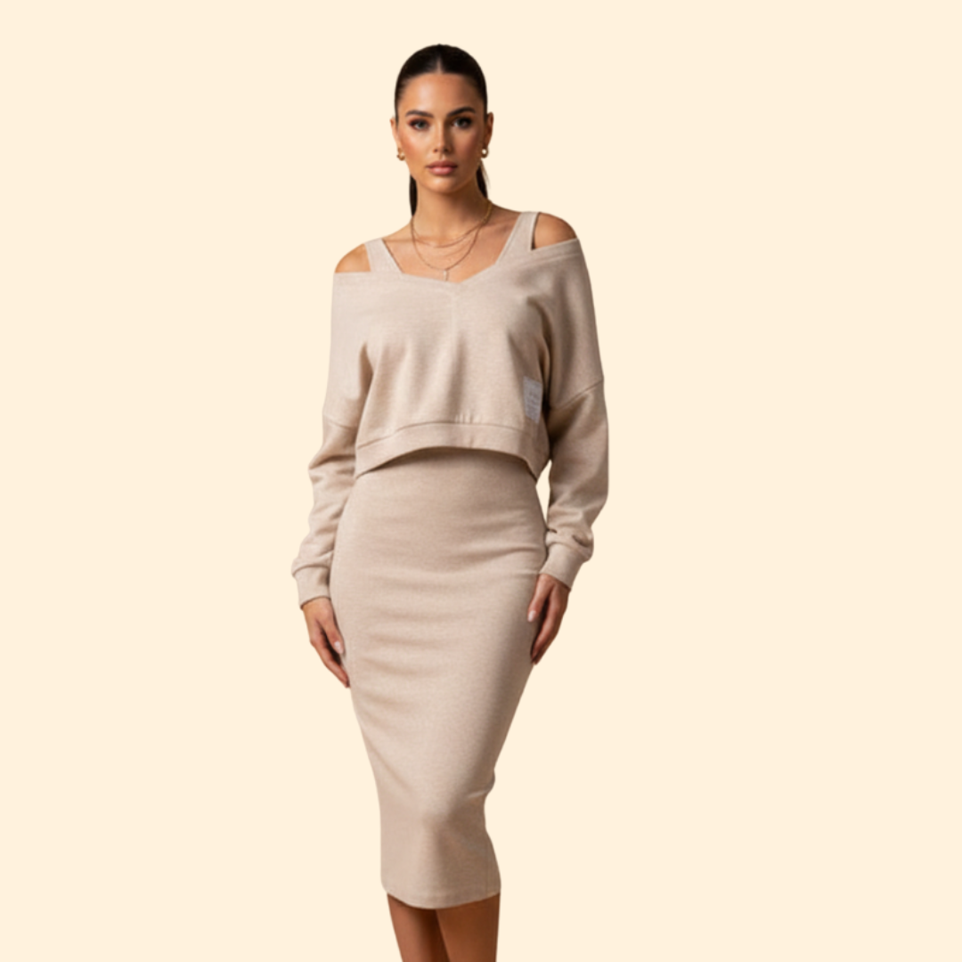 Women’s Casual Top and Skirt Set