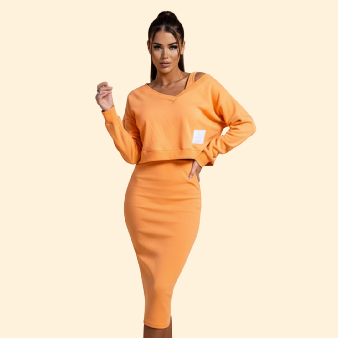 Women’s Casual Top and Skirt Set