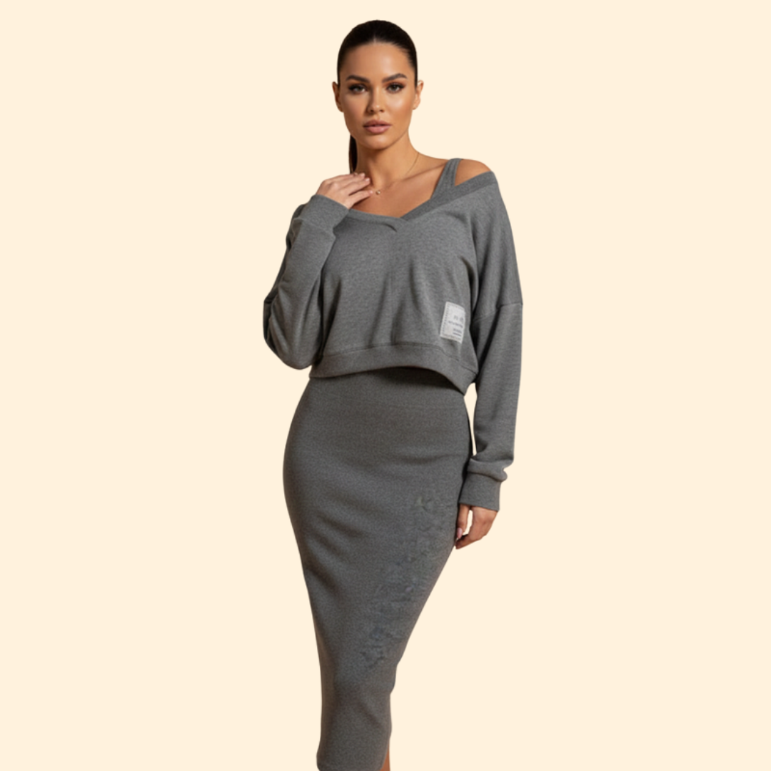 Women’s Casual Top and Skirt Set