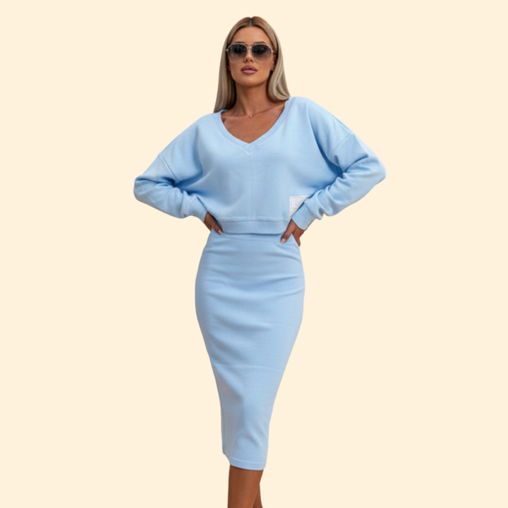 Women’s Casual Top and Skirt Set