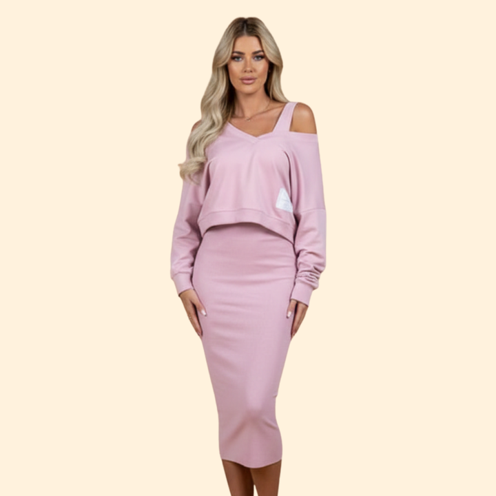 Women’s Casual Top and Skirt Set