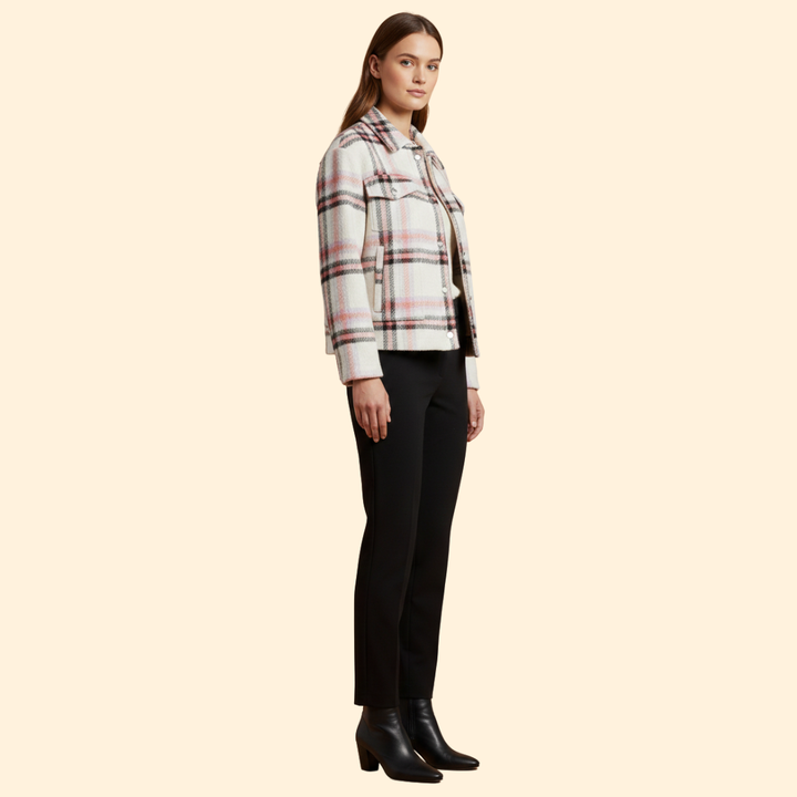 Women's Checked Wool Bomber Jacket