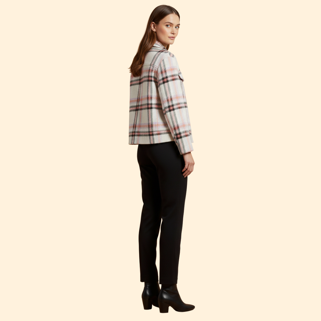 Women's Checked Wool Bomber Jacket