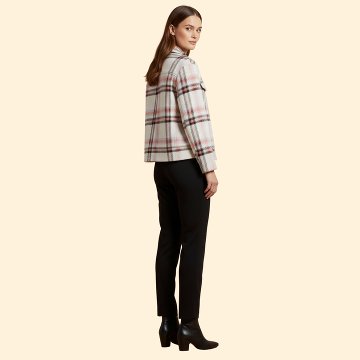 Women's Checked Wool Bomber Jacket