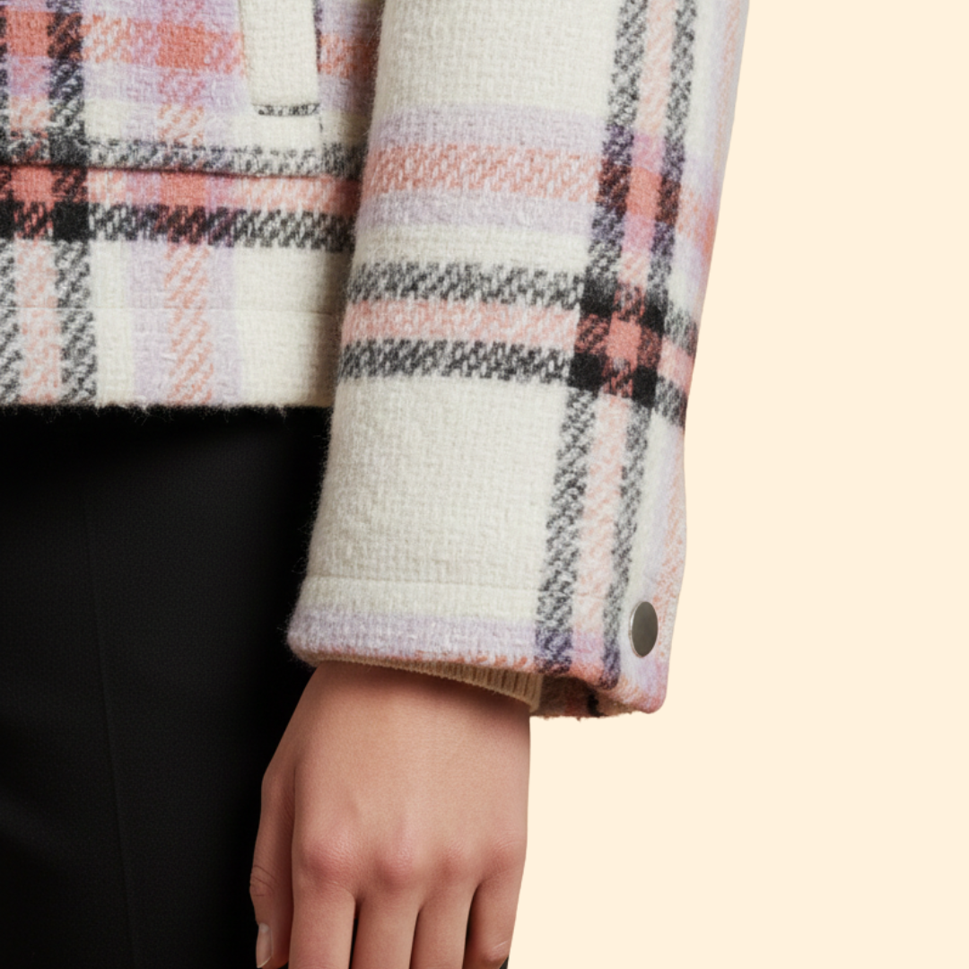 Women's Checked Wool Bomber Jacket