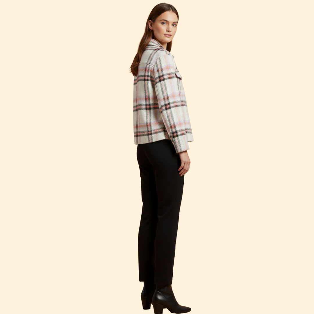 Women's Checked Wool Bomber Jacket