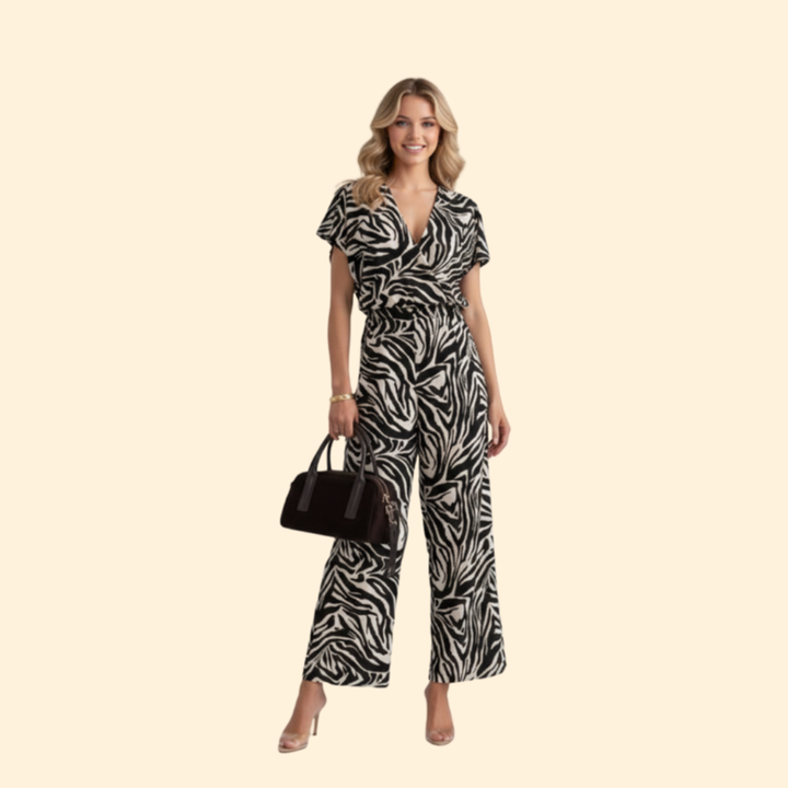Women's Chic Animal Print Jumpsuit