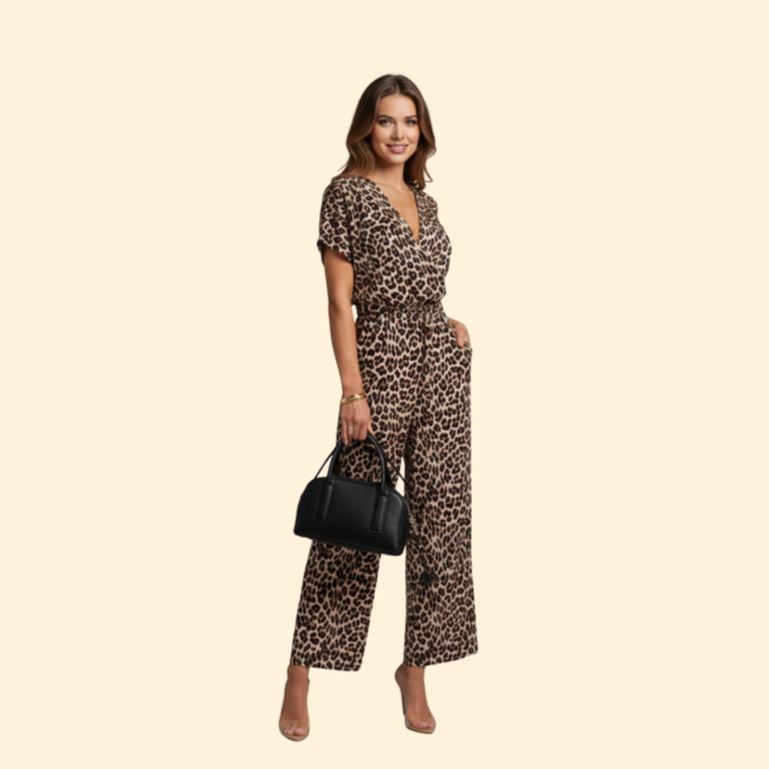 Women's Chic Animal Print Jumpsuit