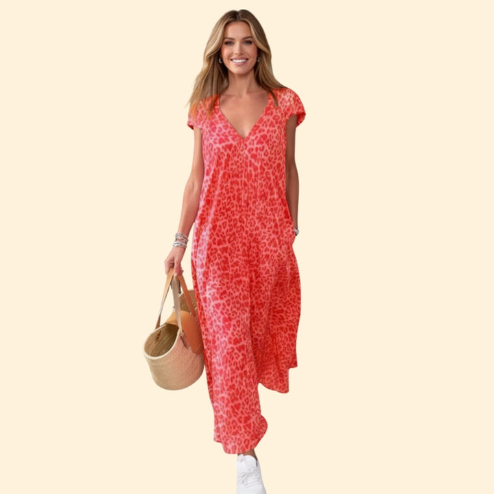 Women's Chic Animal Print Maxi Dress
